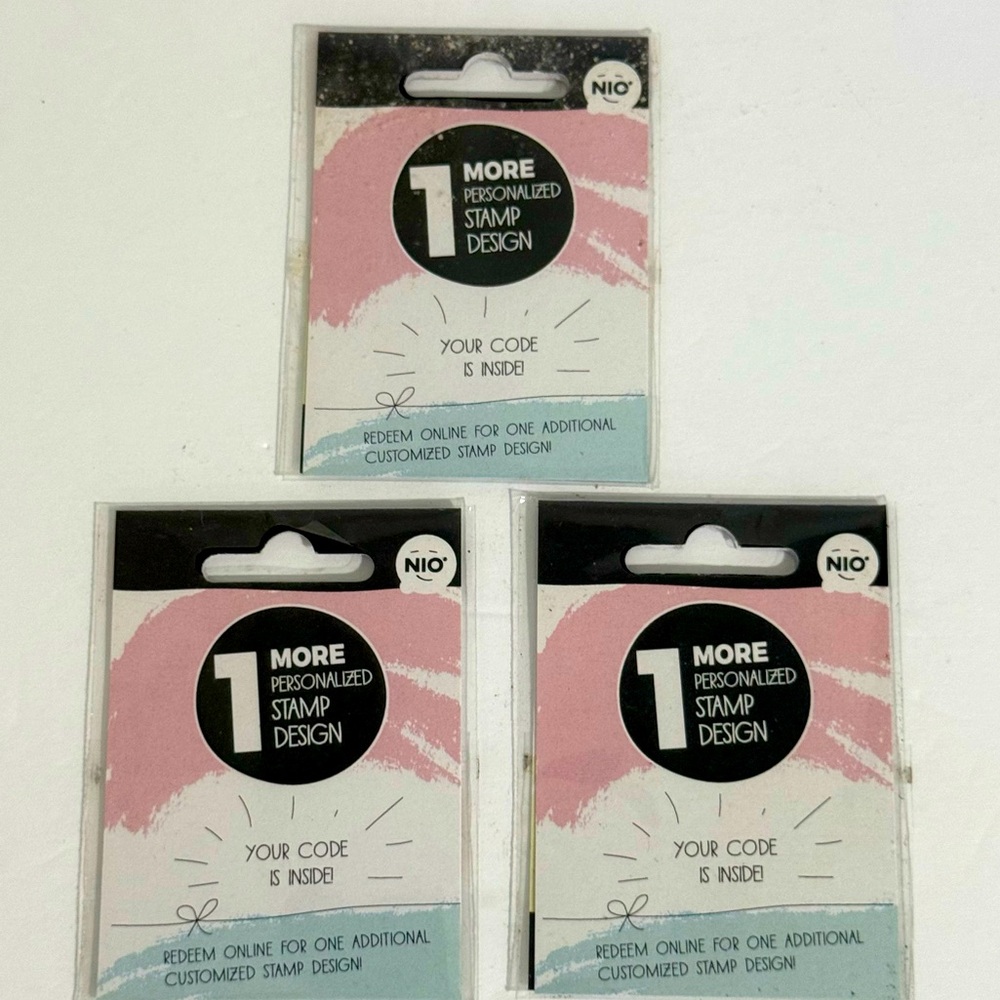 3 NIO Personalized Stamp Design Code Cards